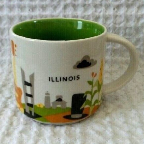 Starbucks Coffee Mug You Are Here Collection ILLINOIS 14 Ounce 2015 Abe Lincoln - Picture 2 of 7